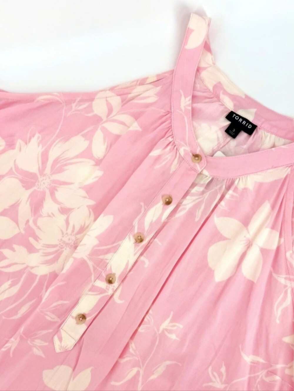 torrid Pink Floral Ruffle Top